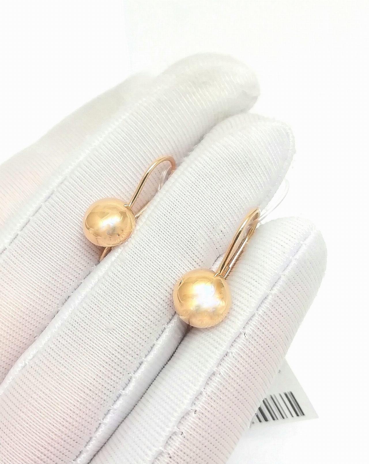 Золотые серьги шары