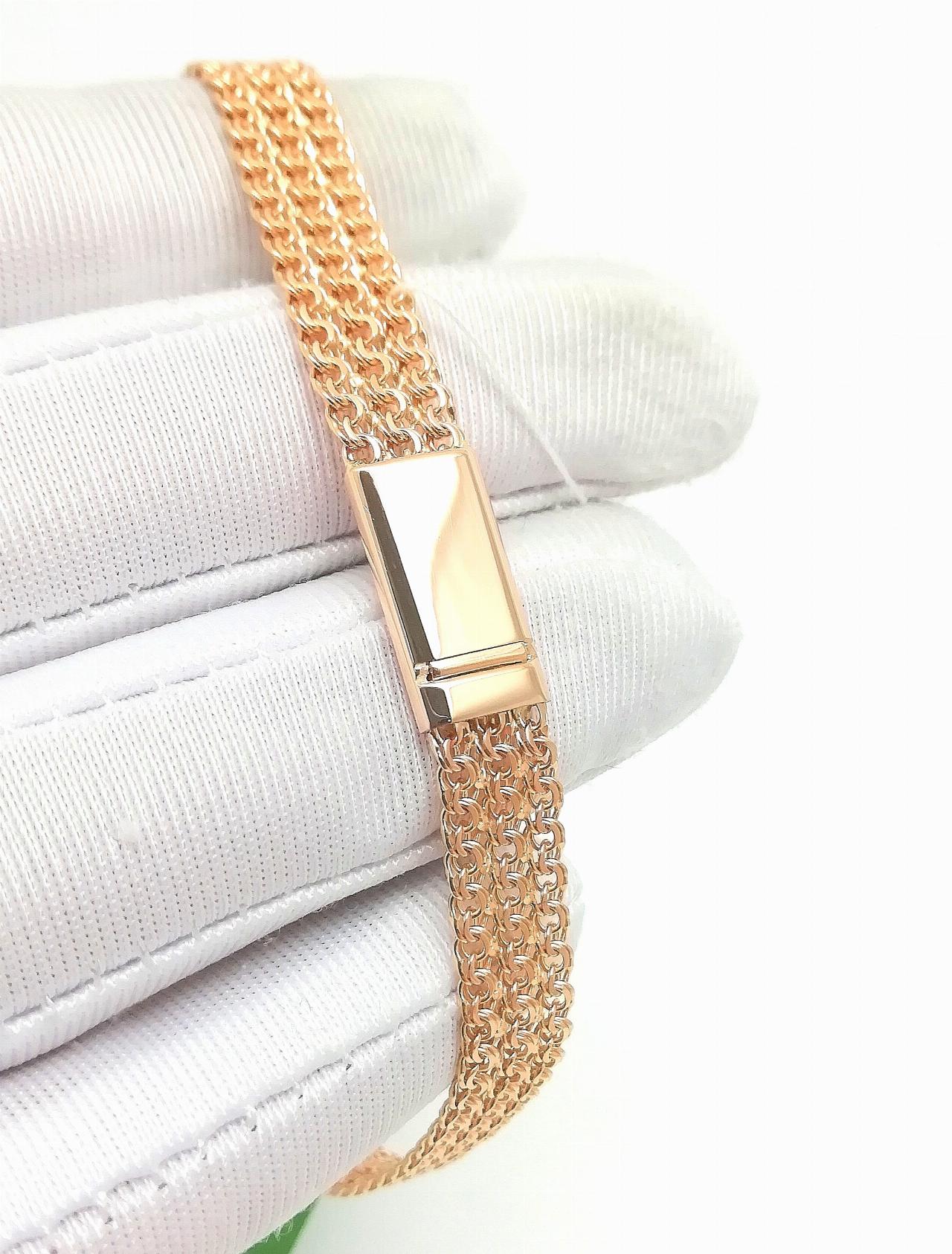 Золотой браслет Тройной бисмарк