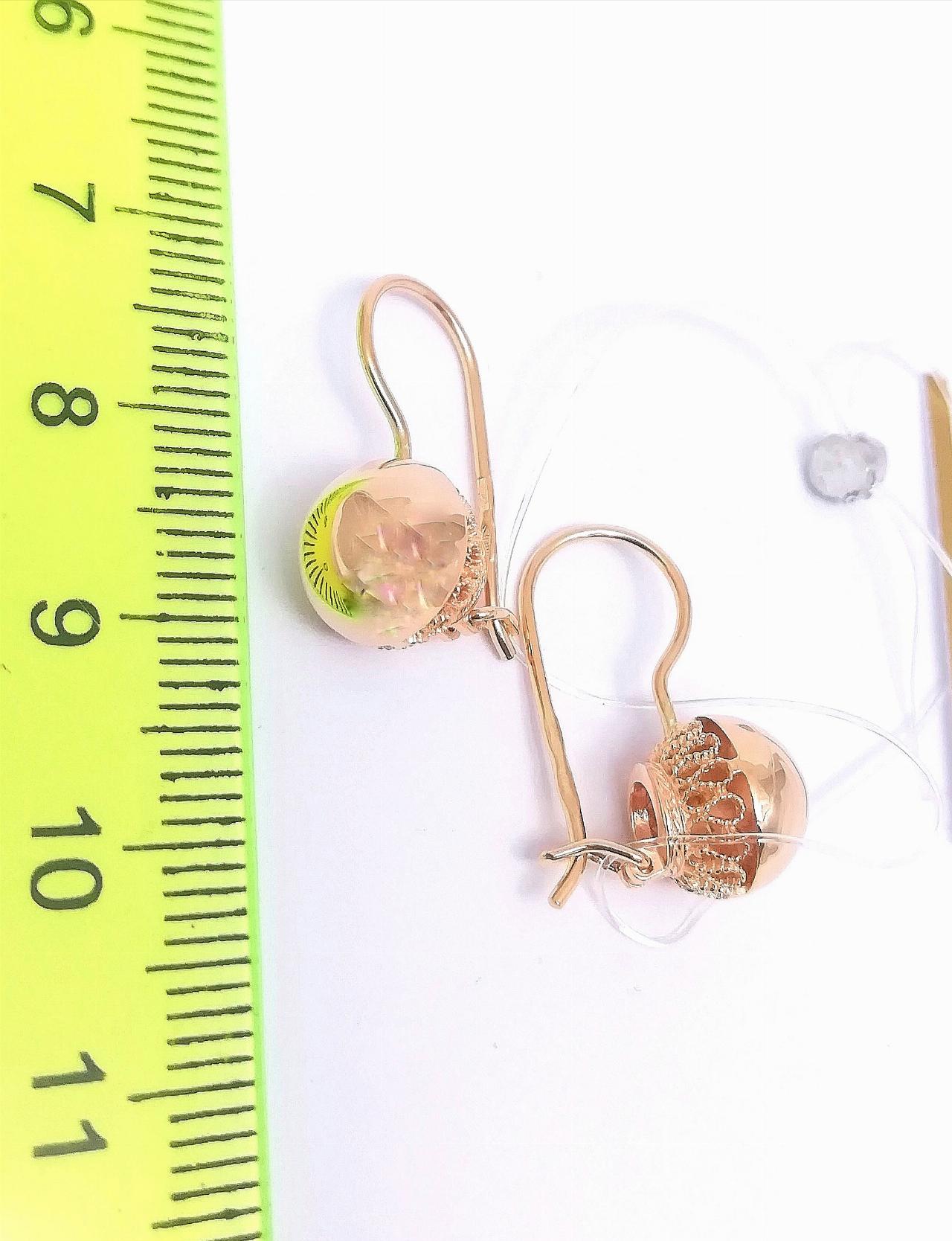 Золотые серьги шары, ажурная вязь, французский замок, вес 2,37 г