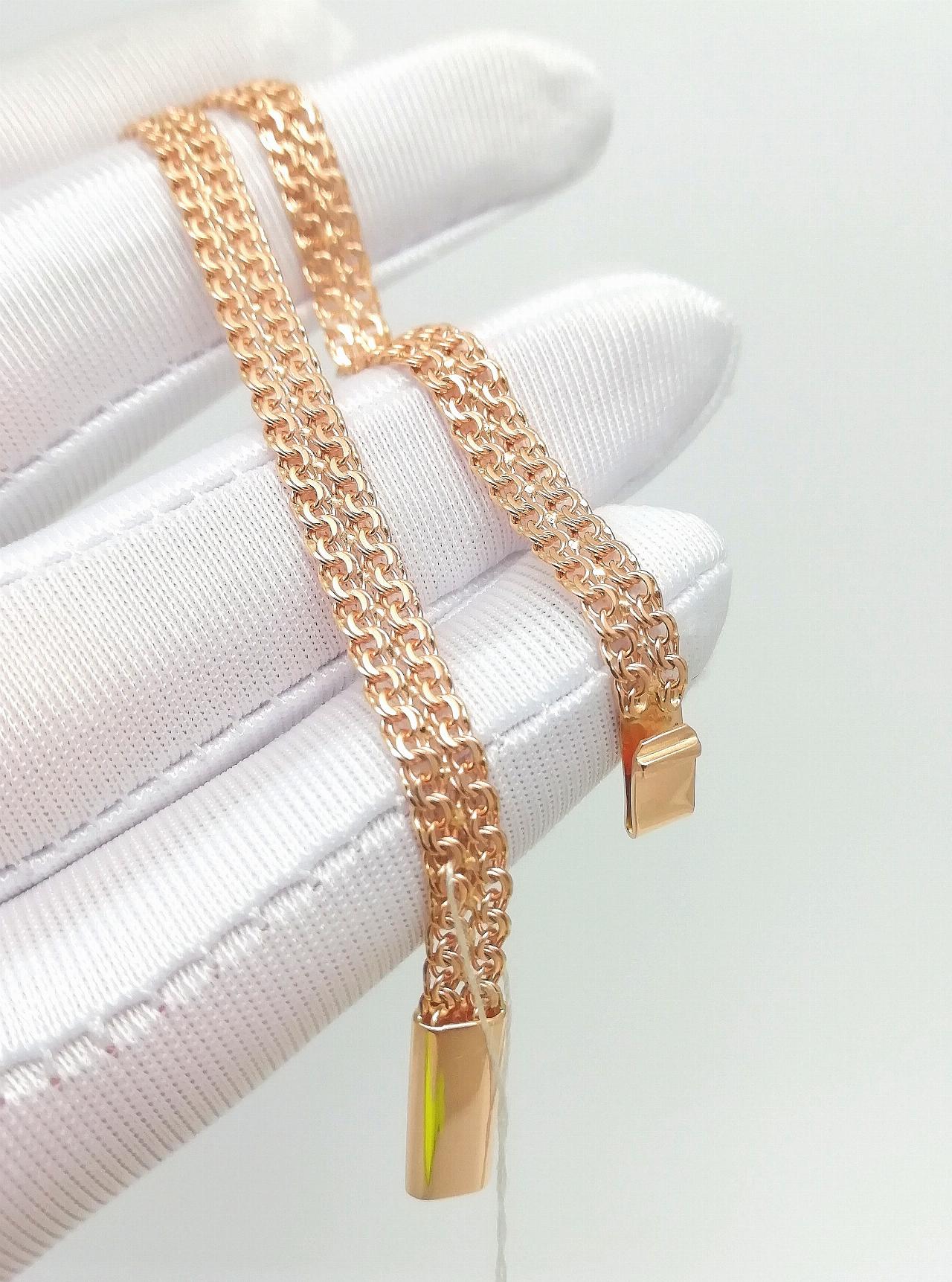 Золотой браслет Двойной бисмарк