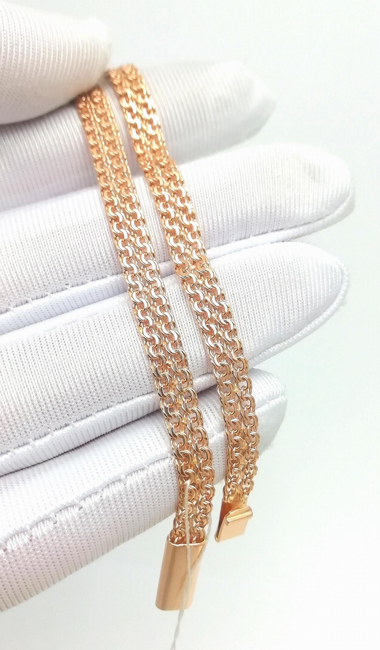 Золотой браслет Двойной бисмарк