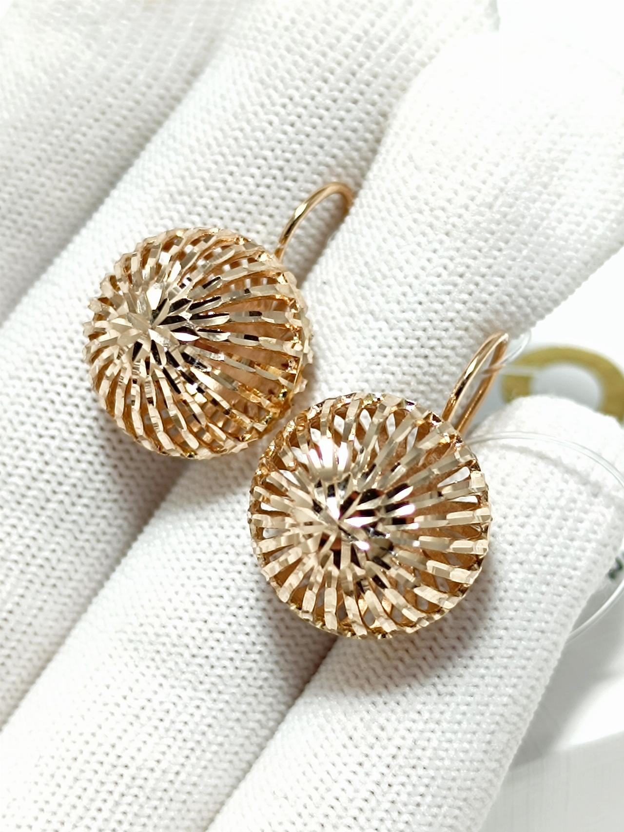 Золотые серьги шары