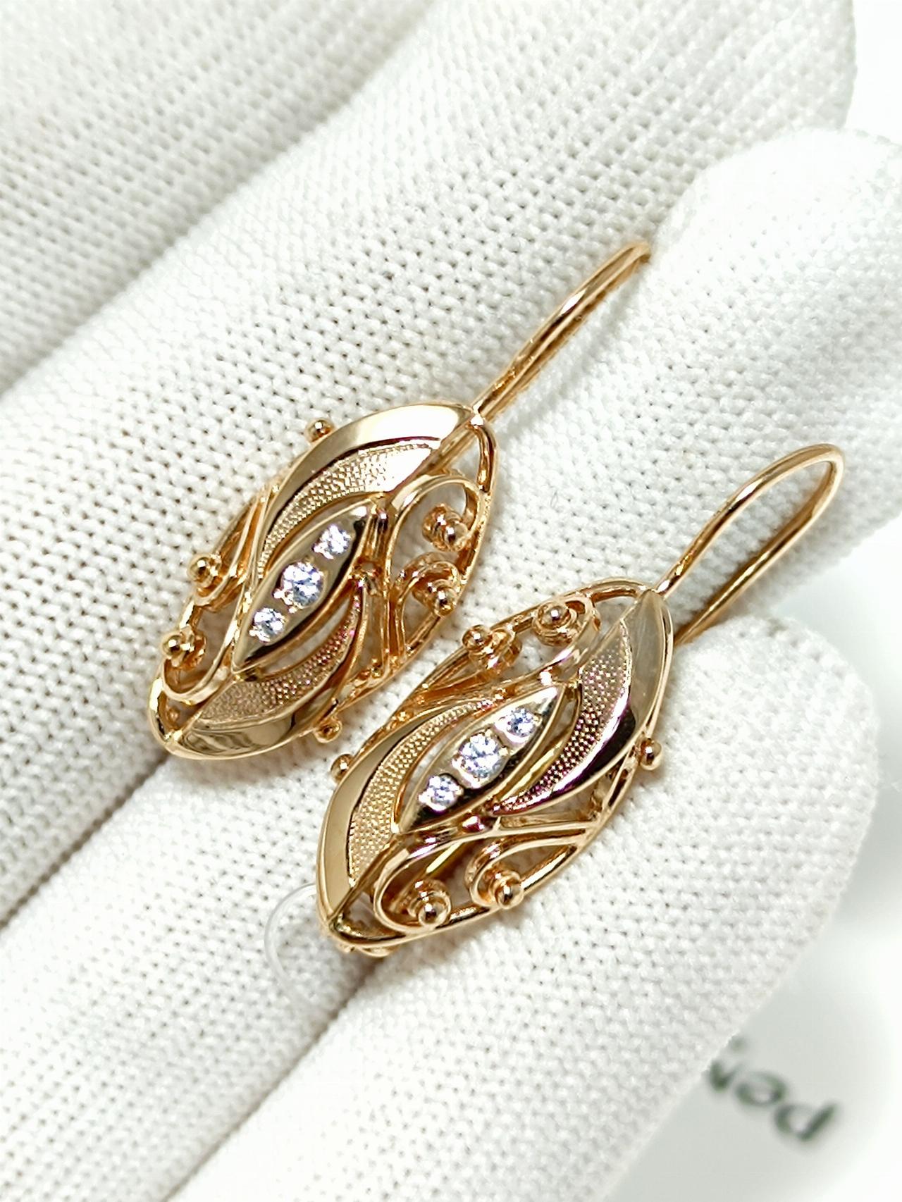 Золотые серьги Парус