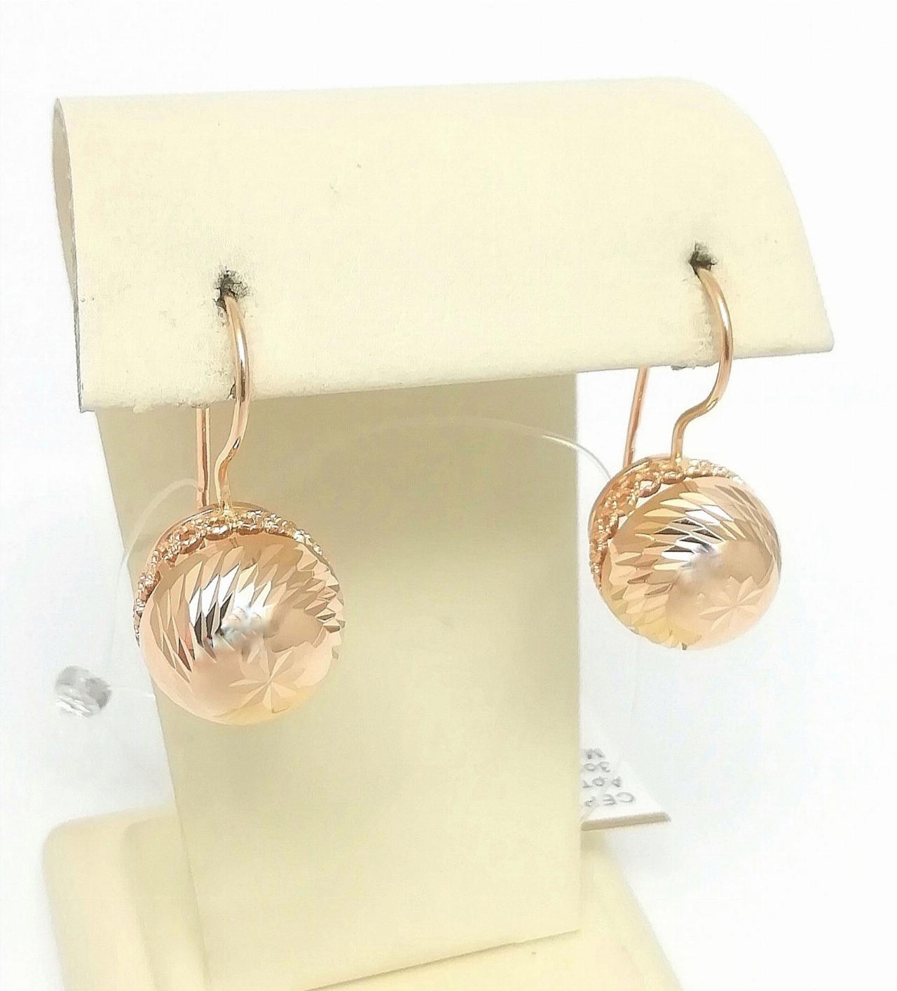 Золотые серьги шары