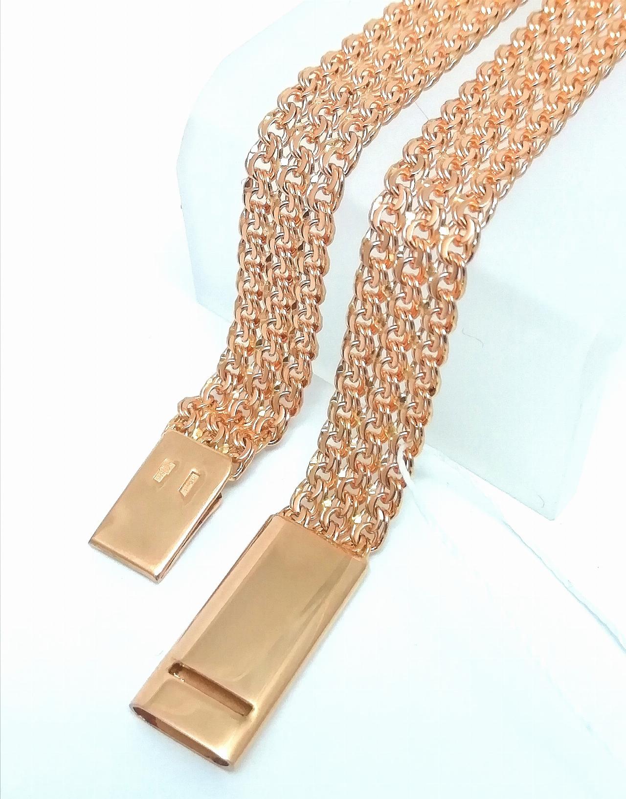 Золотой браслет Тройной бисмарк