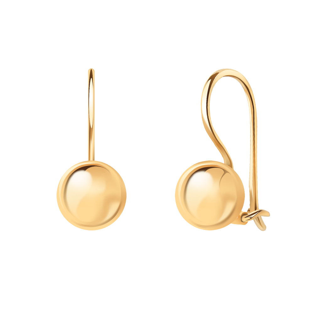 Золотые серьги шары