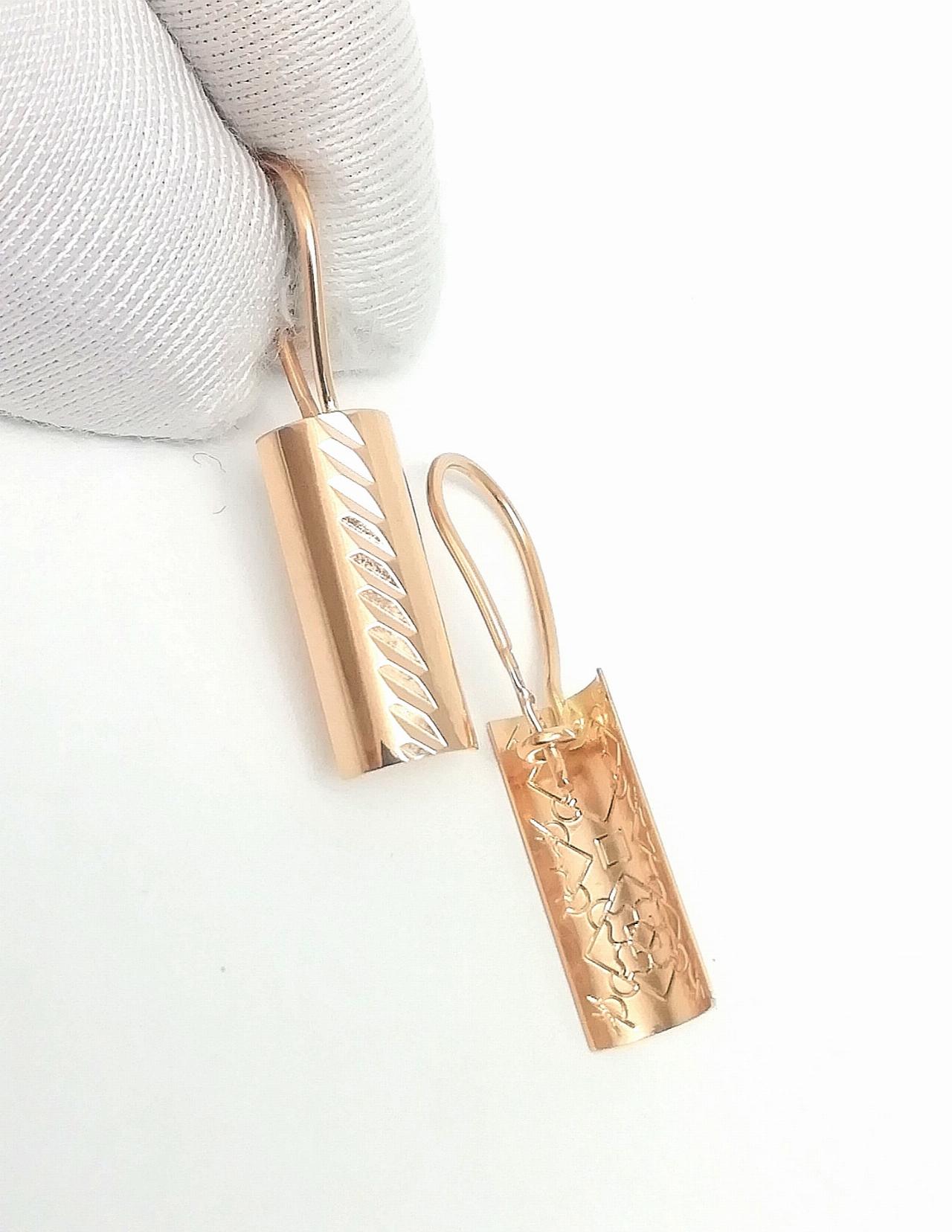 Золотые серьги пластины