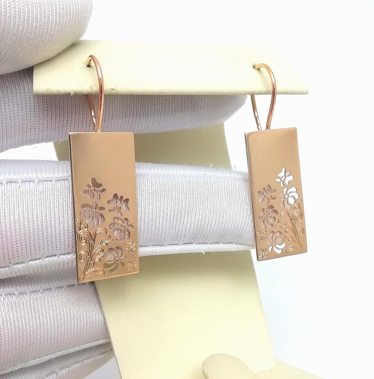 Золотые серьги пластины