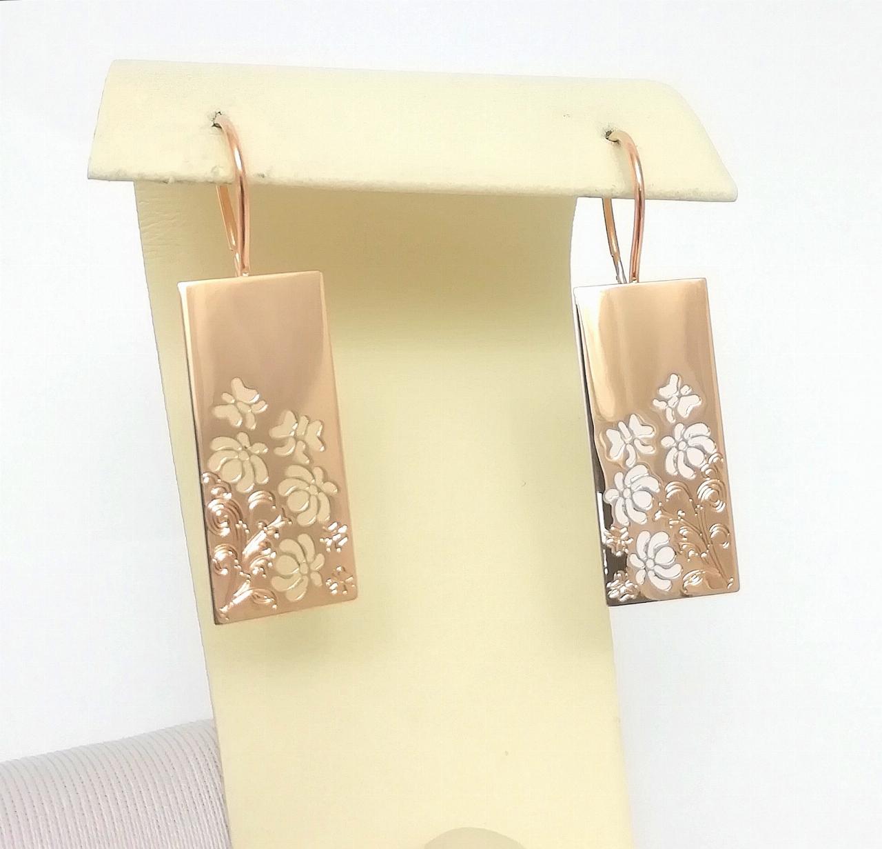 Золотые серьги пластины