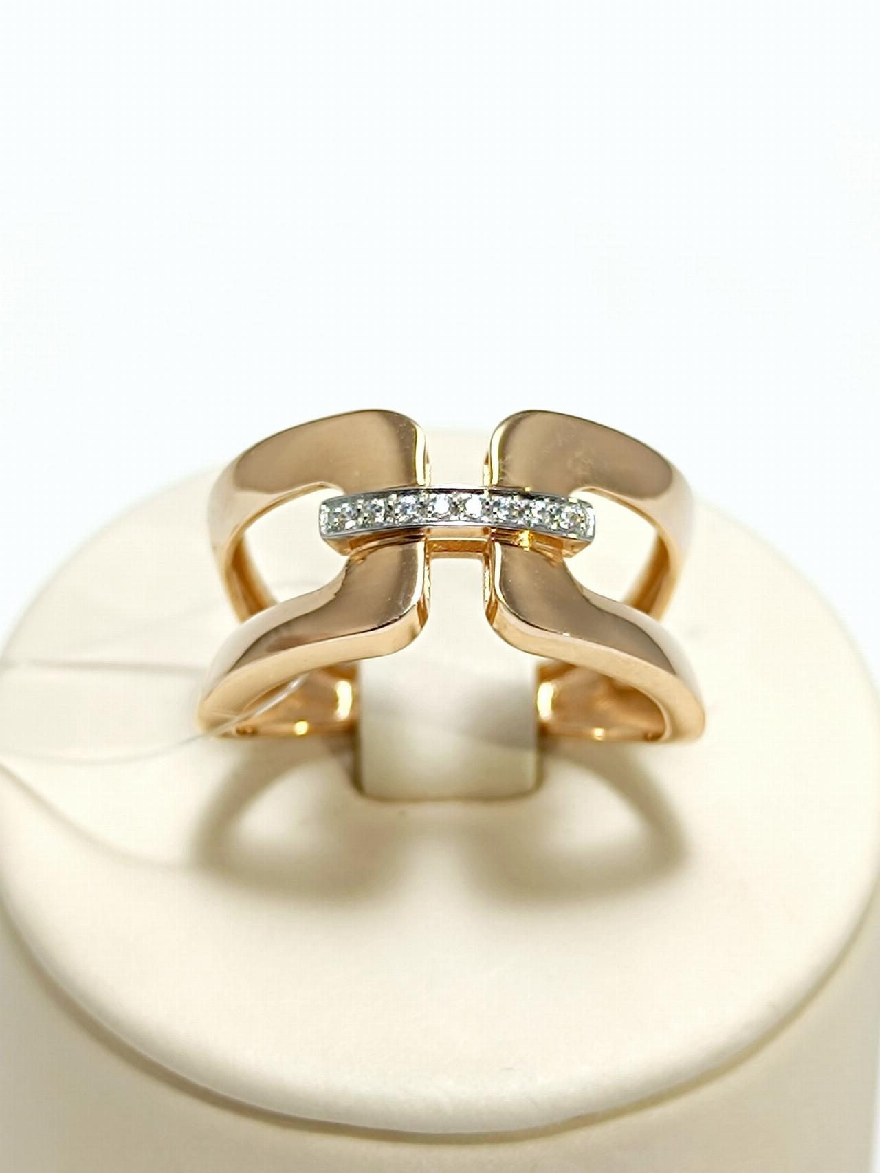 Золотое кольцо женское, вставка фианит