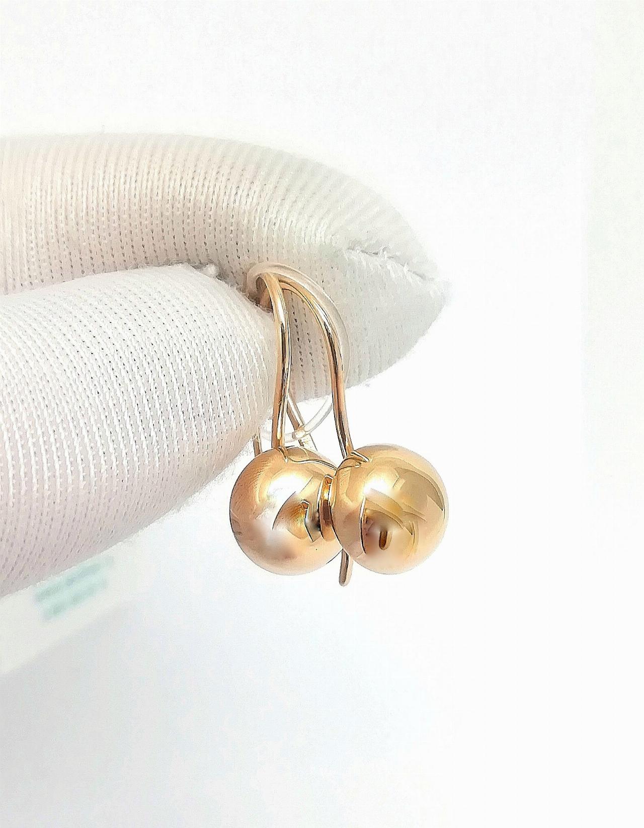 Золотые серьги шары