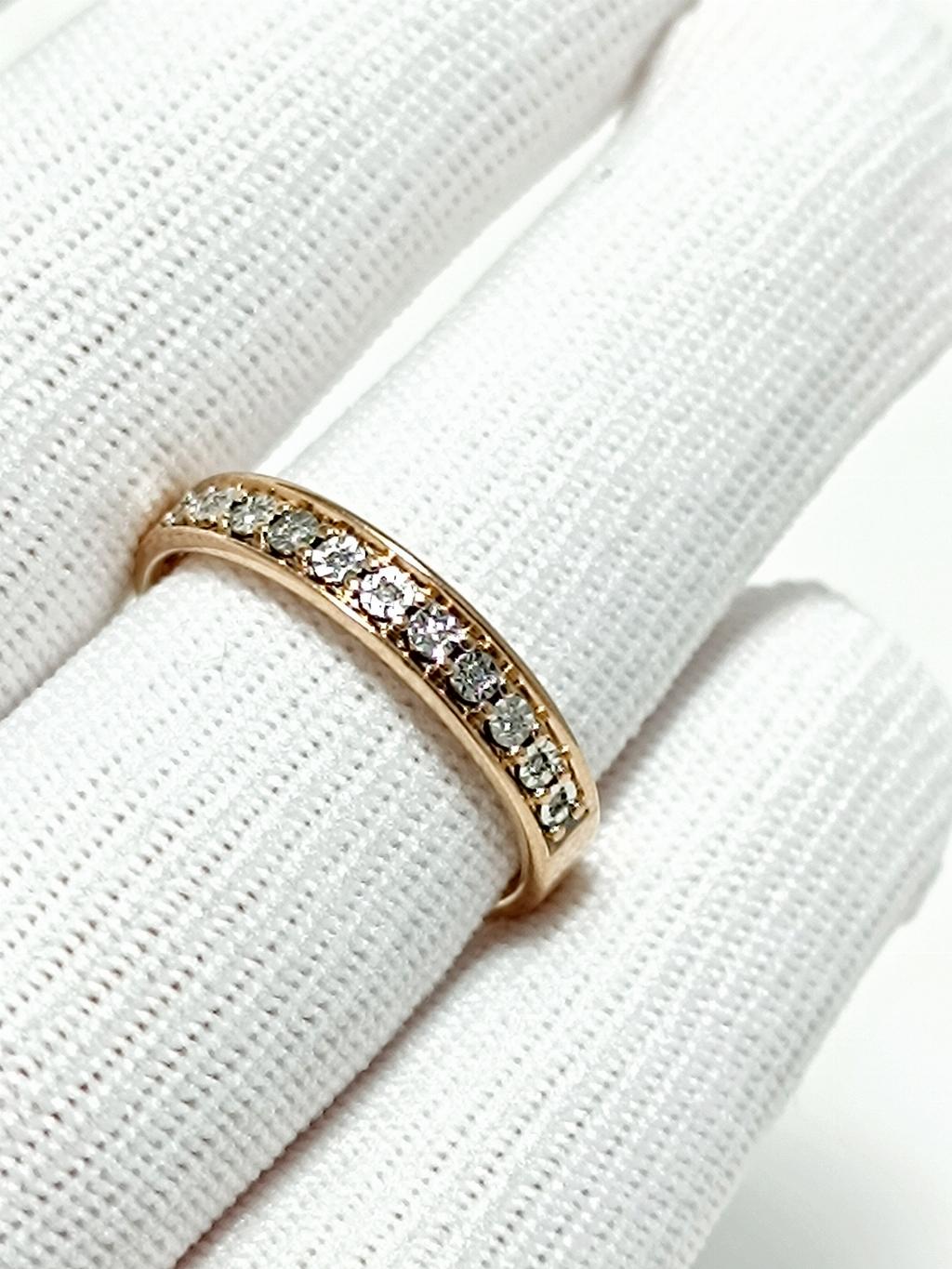 Золотое кольцо дорожка, вставка бриллиант