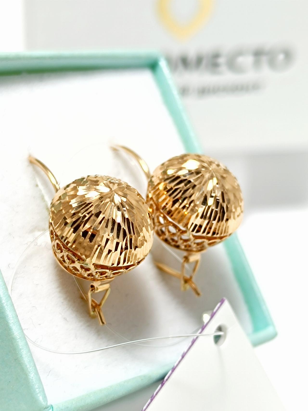 Золотые серьги шары