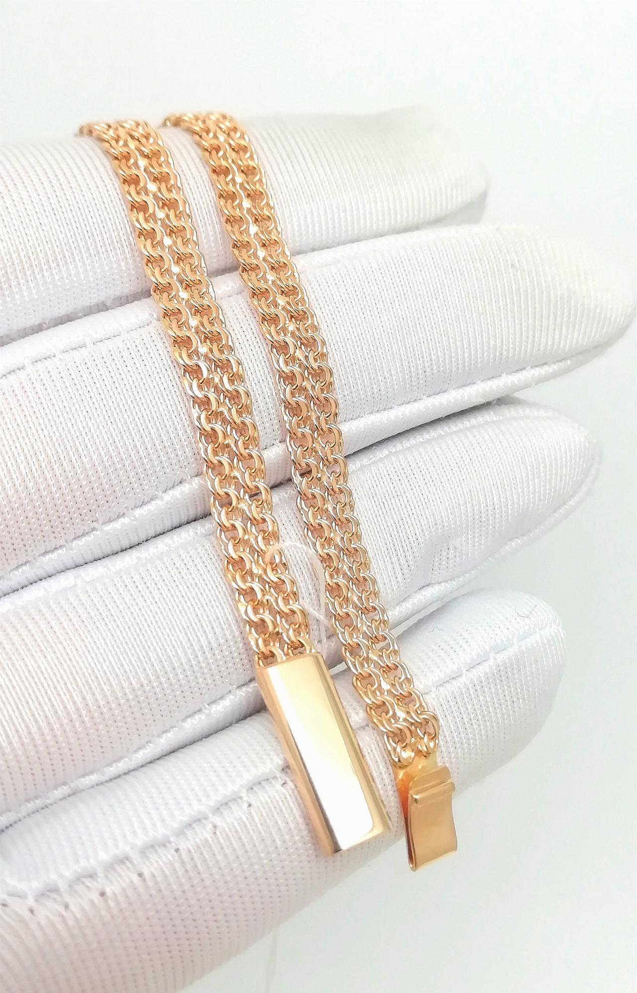 Золотой браслет Двойной бисмарк