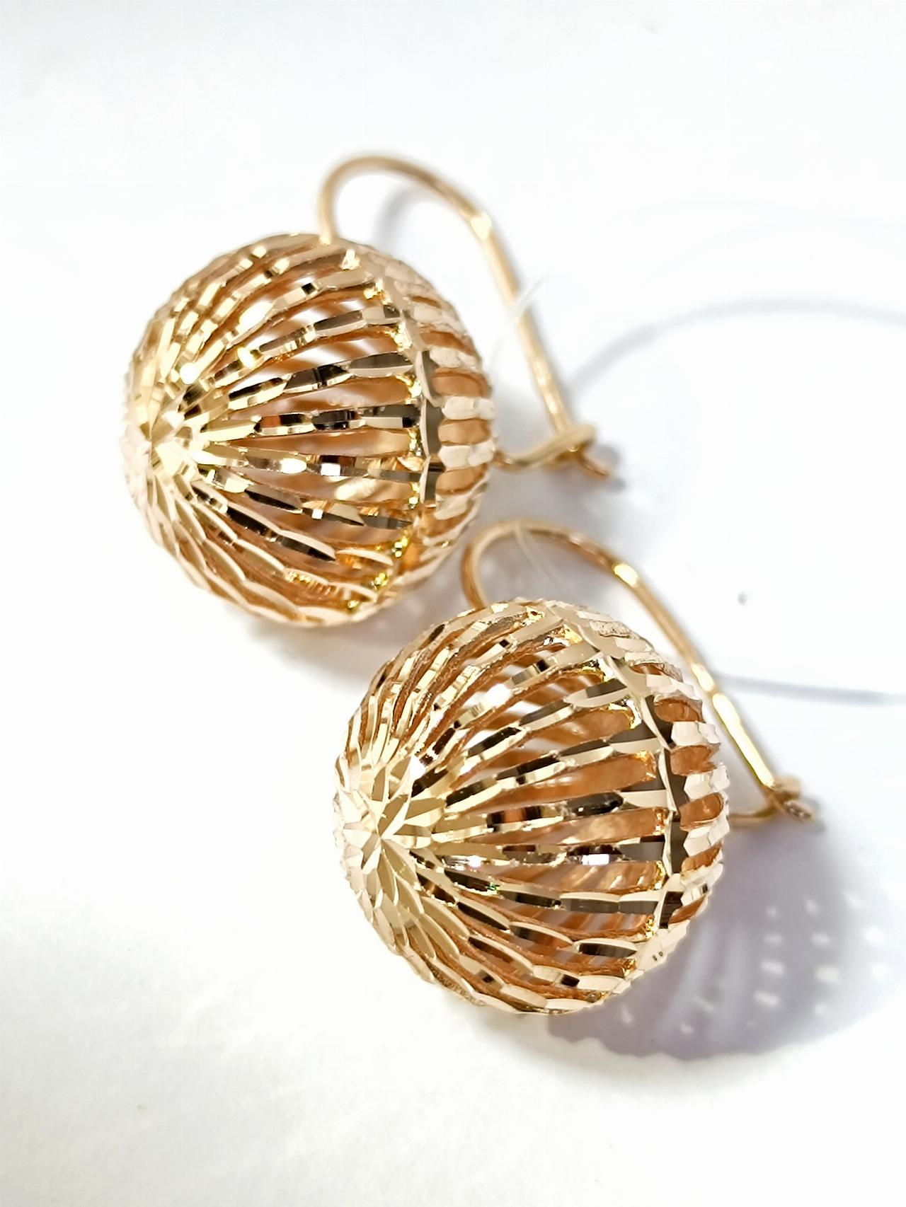 Золотые серьги шары