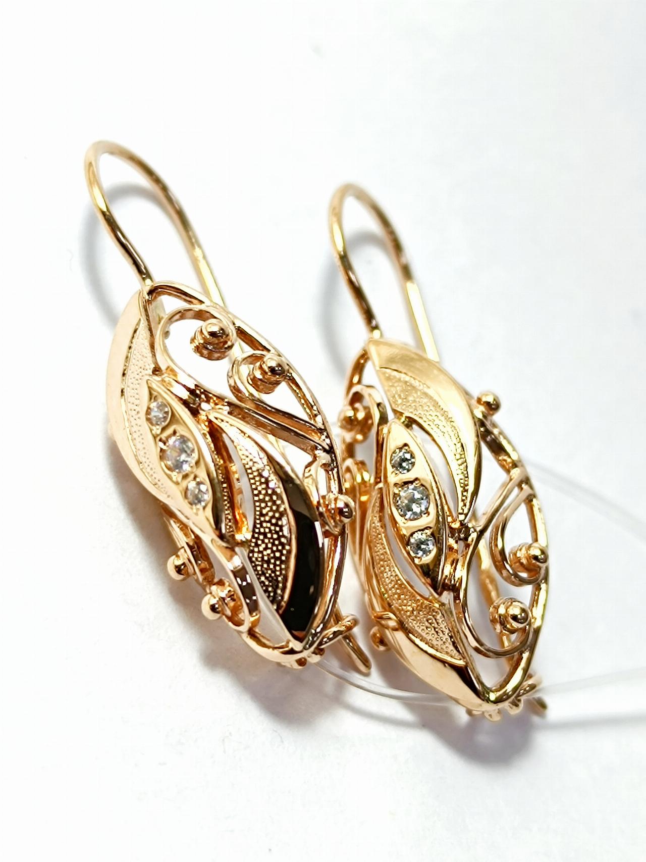 Золотые серьги Парус