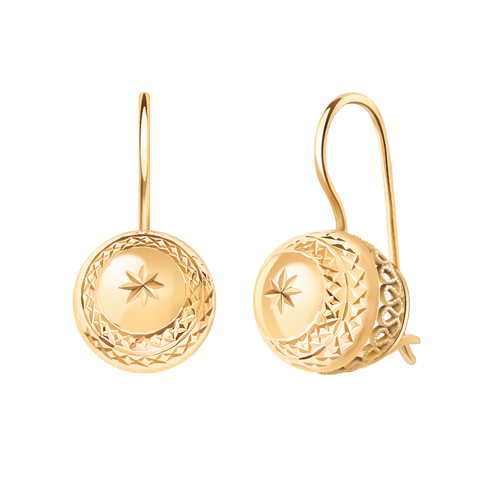 Золотые серьги шары