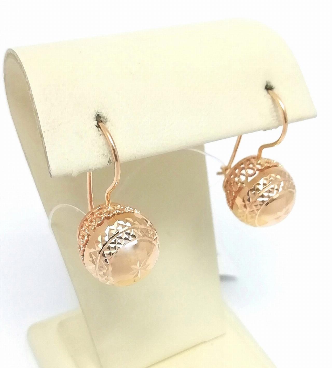 Золотые серьги шары