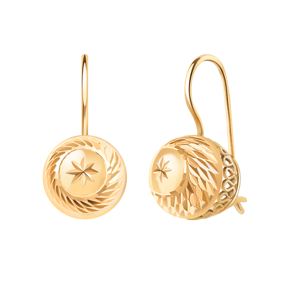 Золотые серьги шары