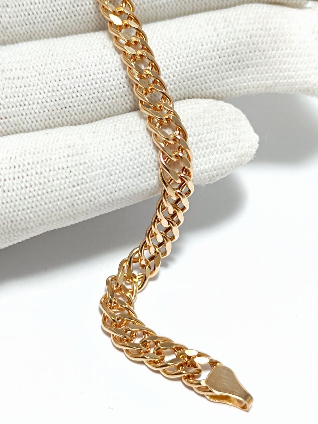 Золотой браслет Двойной ромб