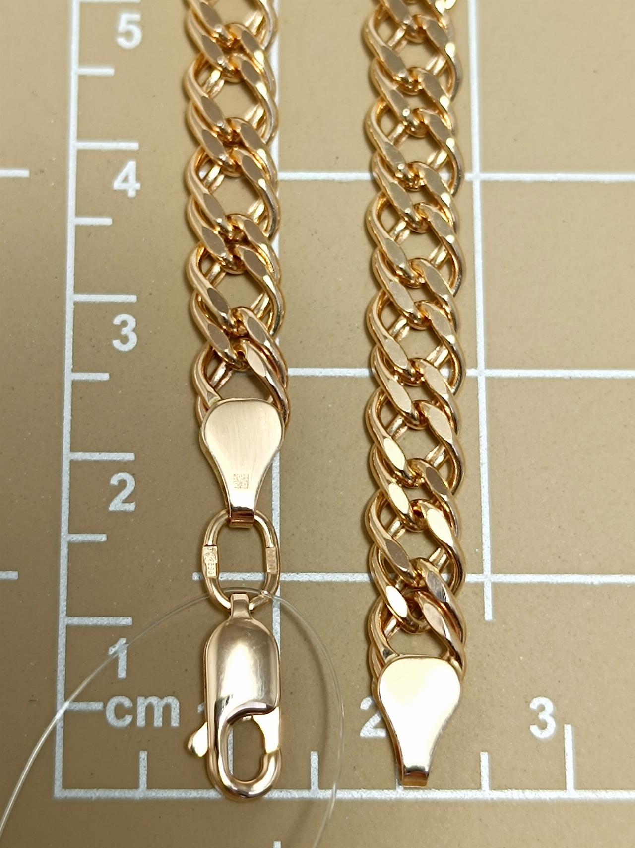 Золотой браслет Двойной ромб