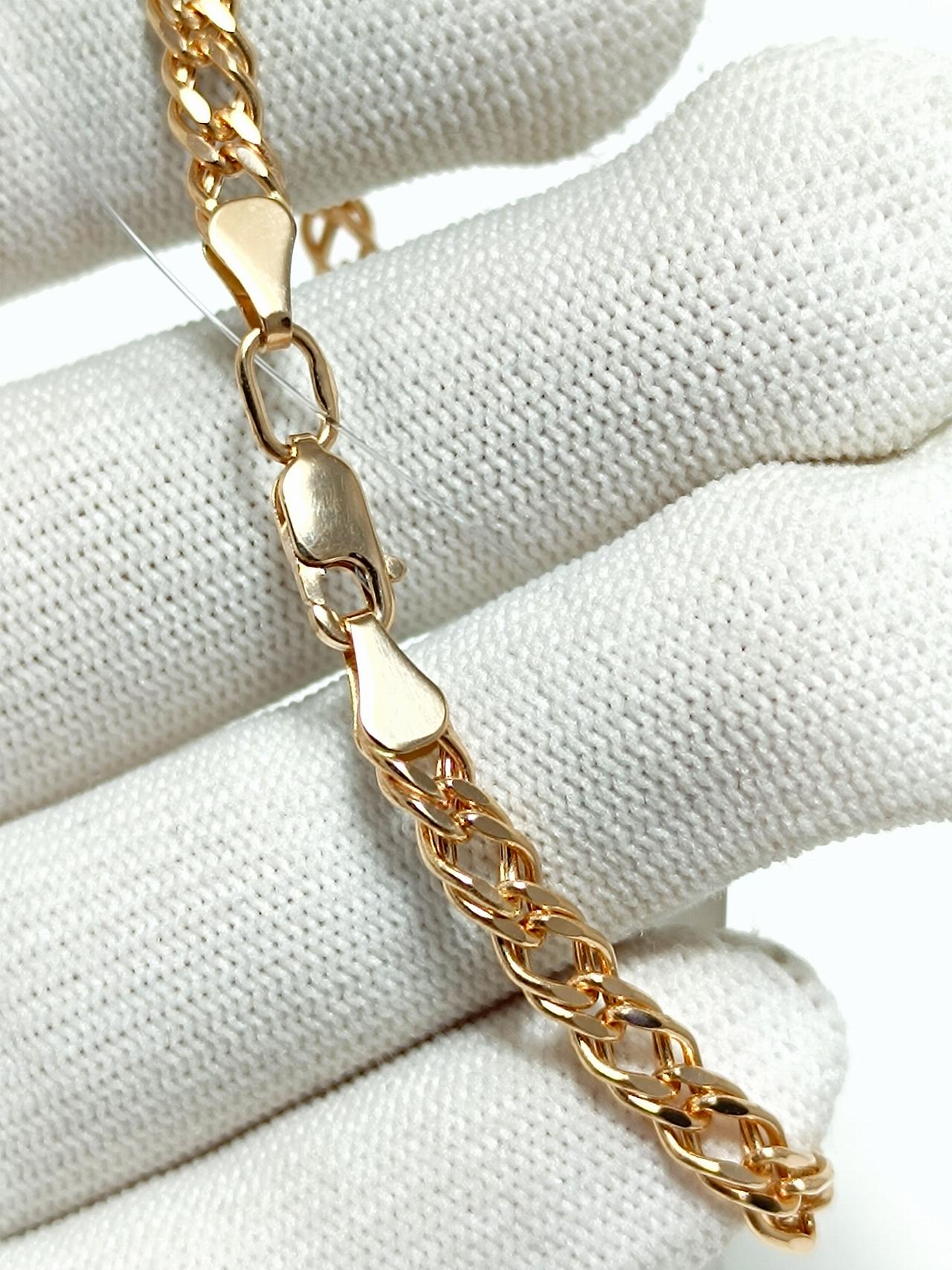 Золотой браслет Двойной ромб