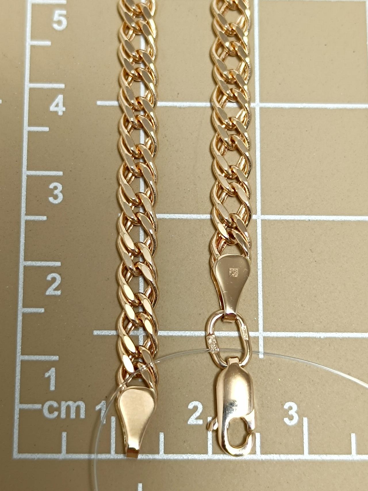 Золотой браслет Двойной ромб