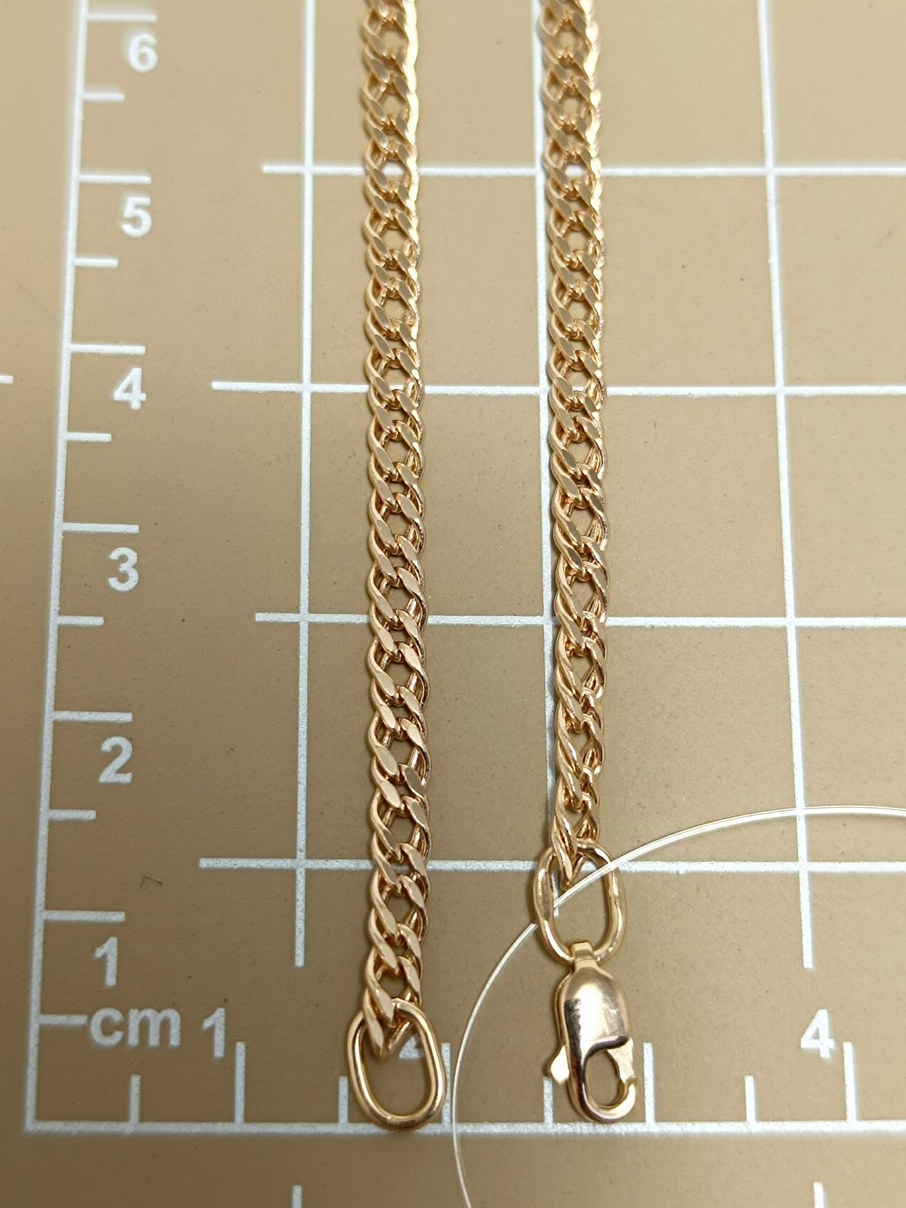 Золотой браслет Двойной ромб