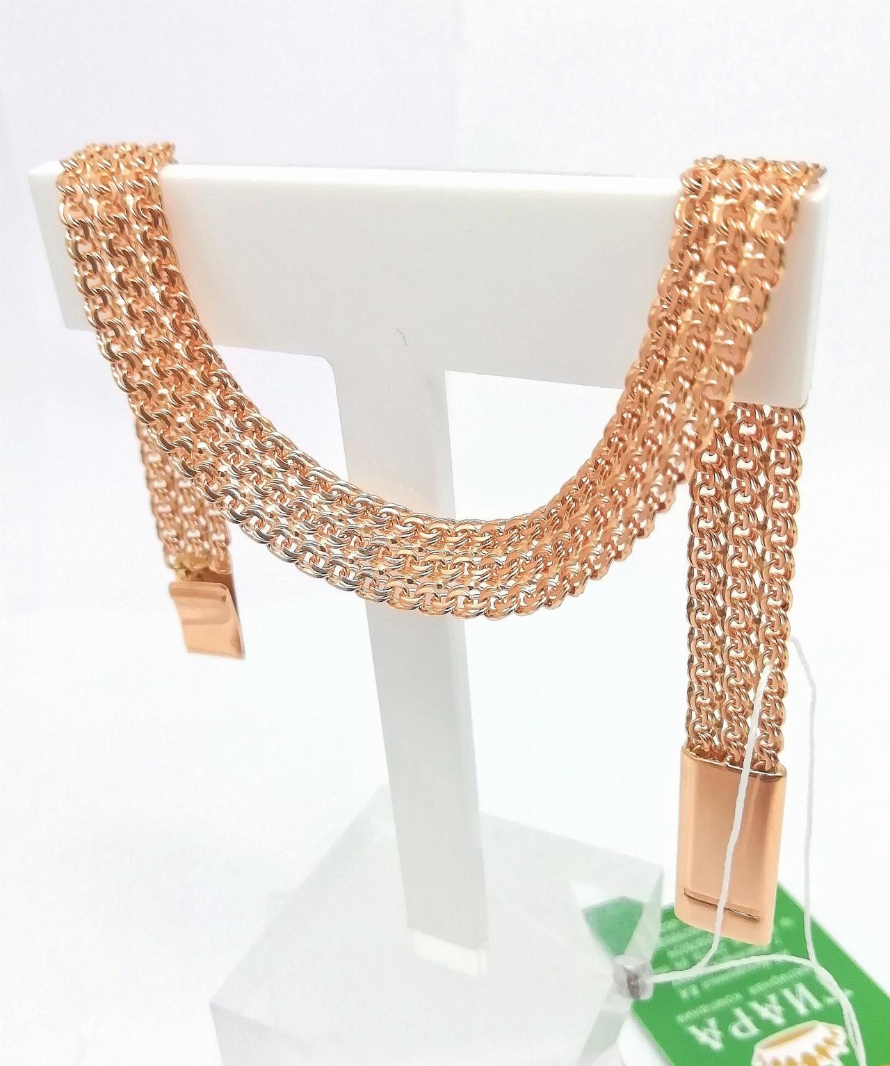 Золотой браслет Тройной бисмарк