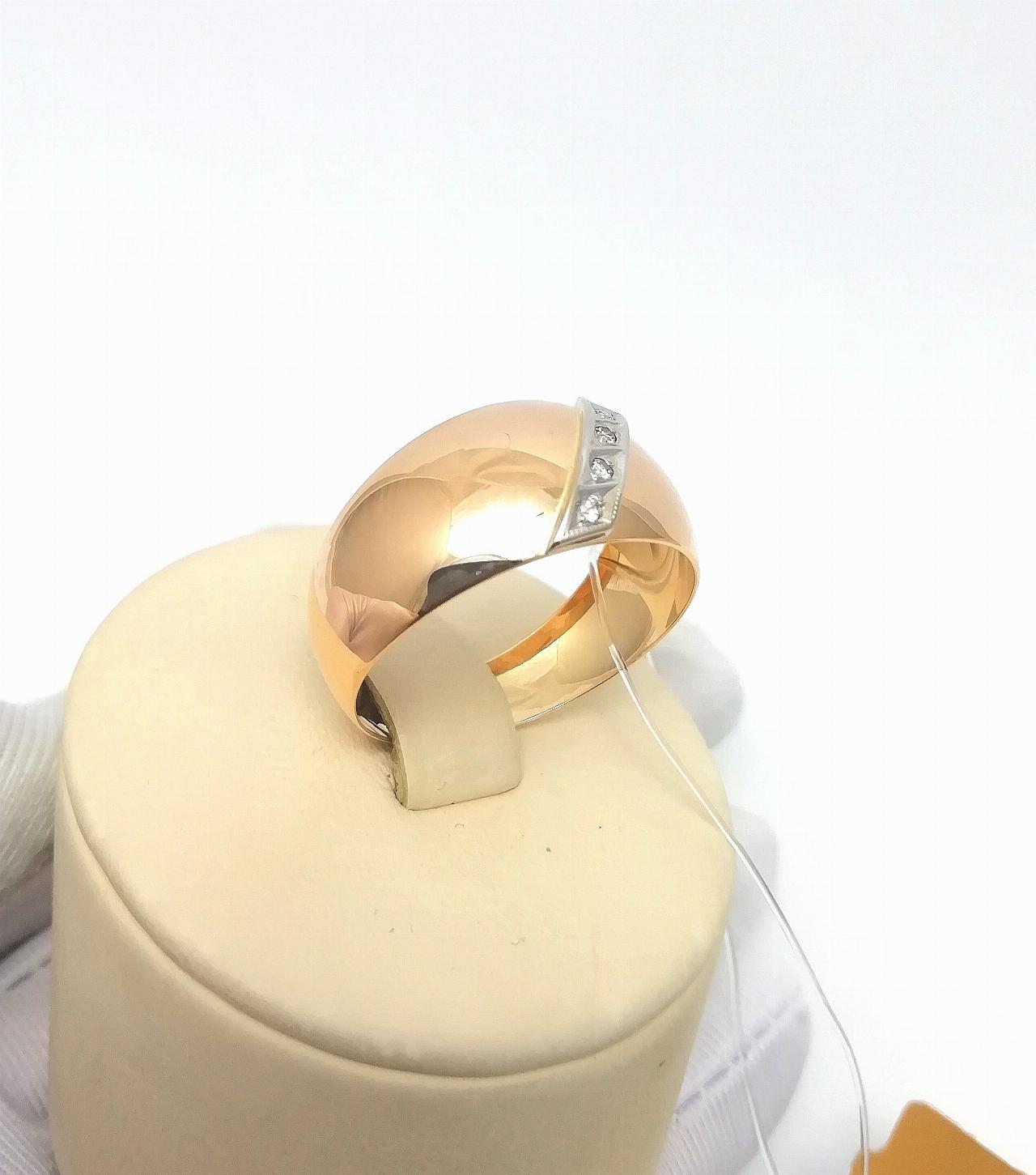 Золотое кольцо женское, вставка фианит