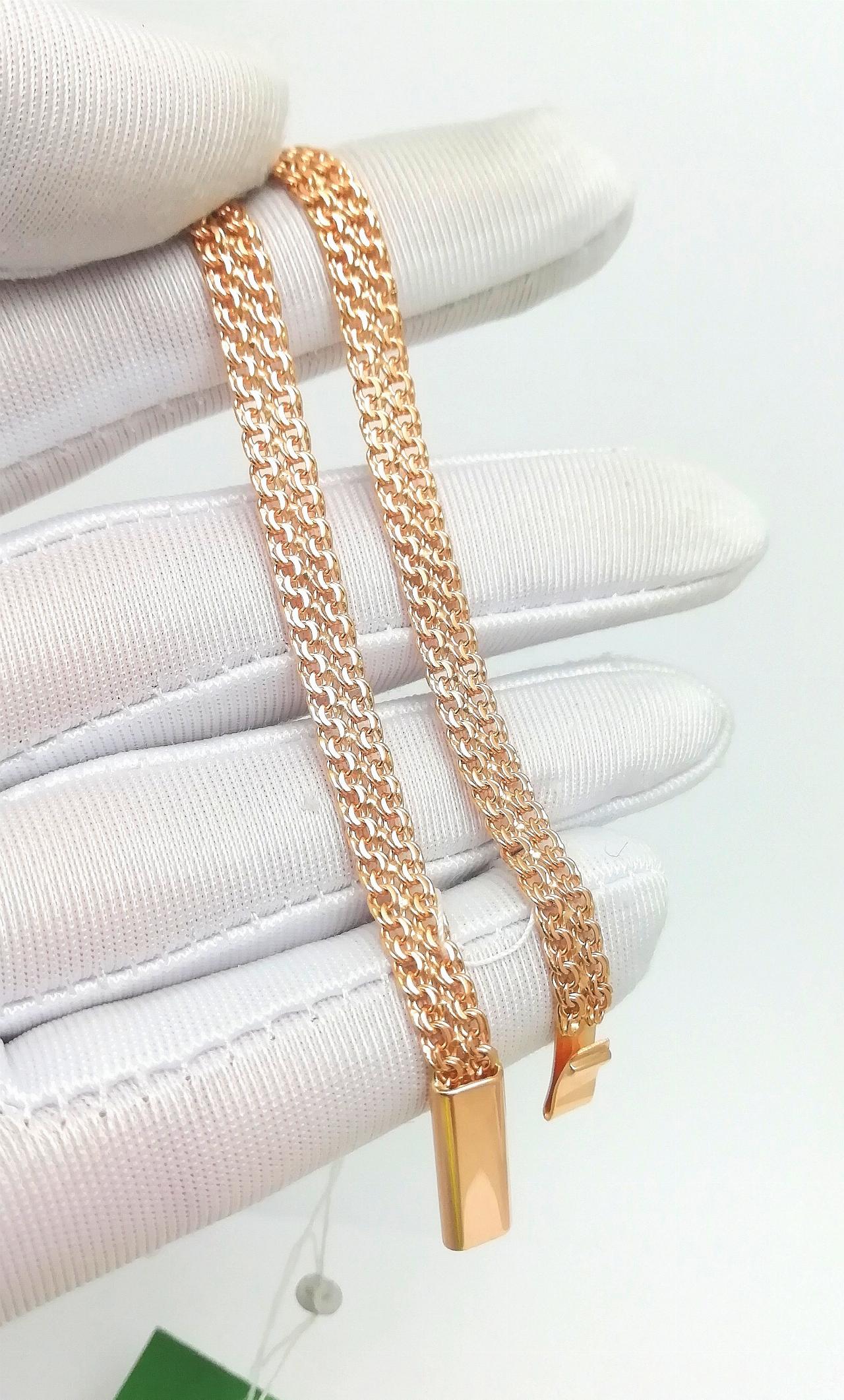 Золотой браслет Двойной бисмарк