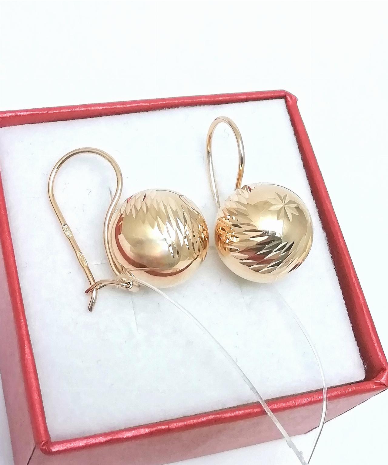 Золотые серьги шары