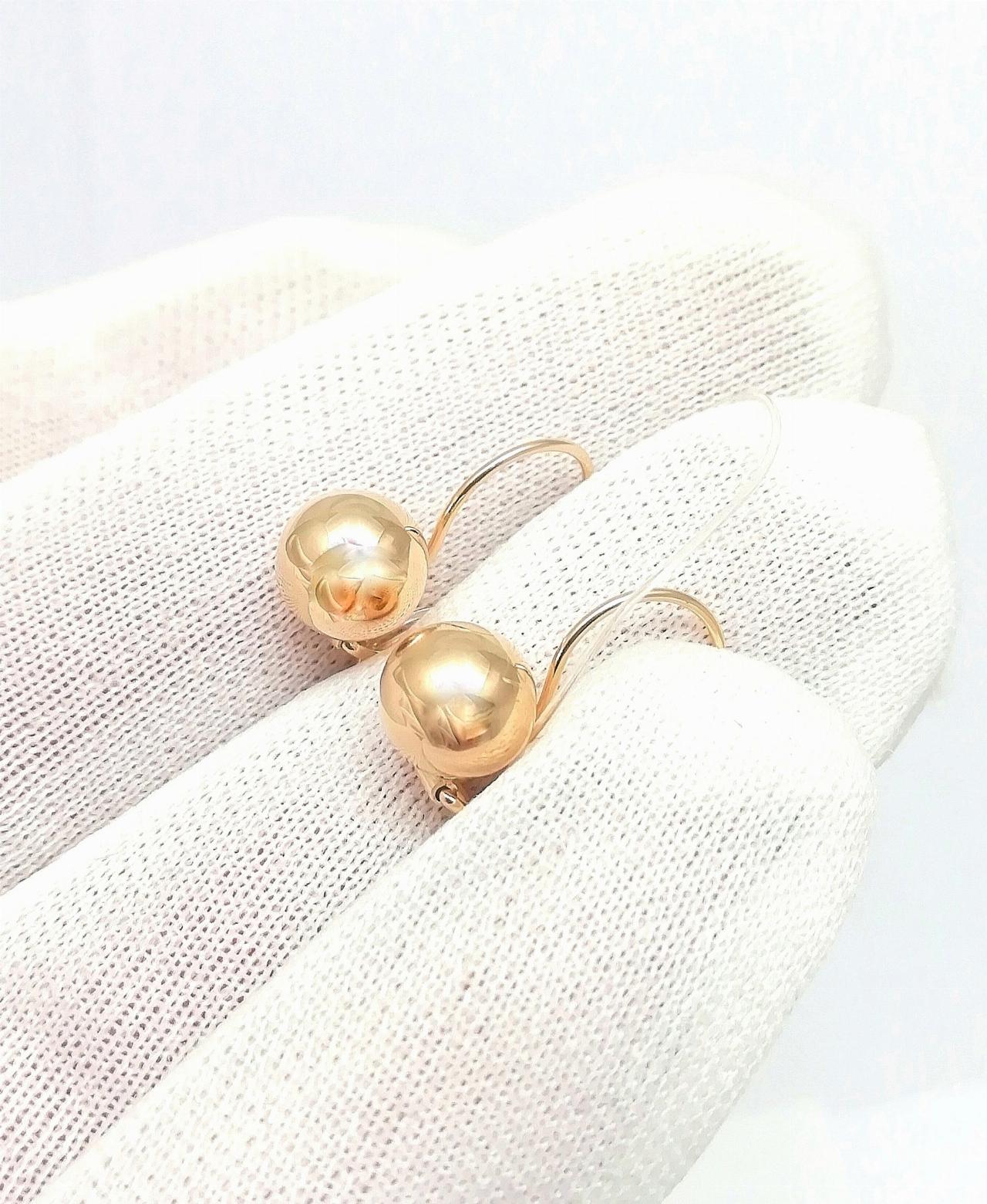 Золотые серьги шары