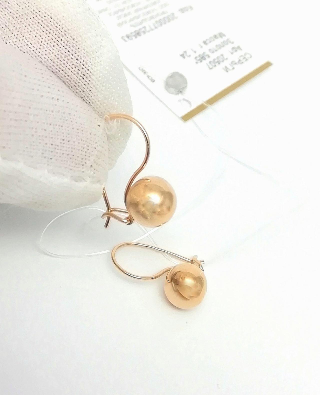 Золотые серьги шары