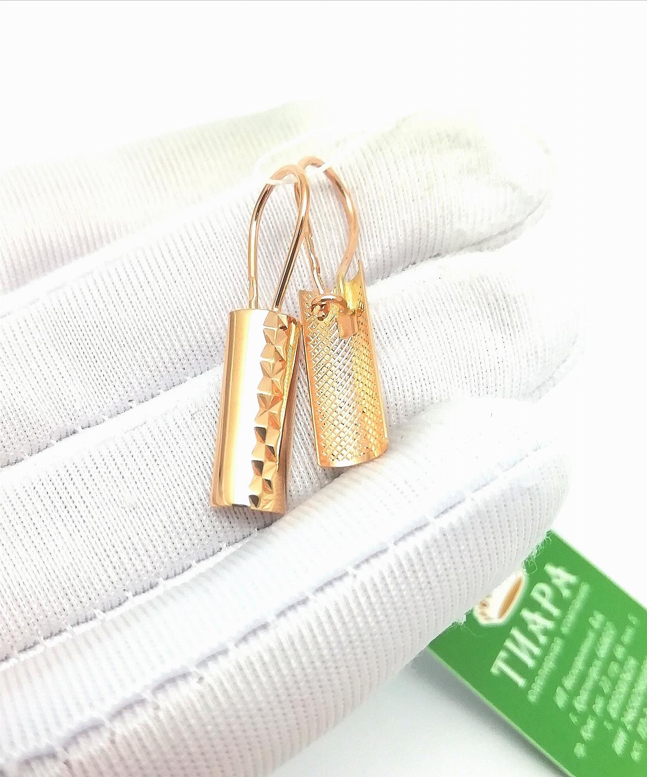 Золотые серьги пластины