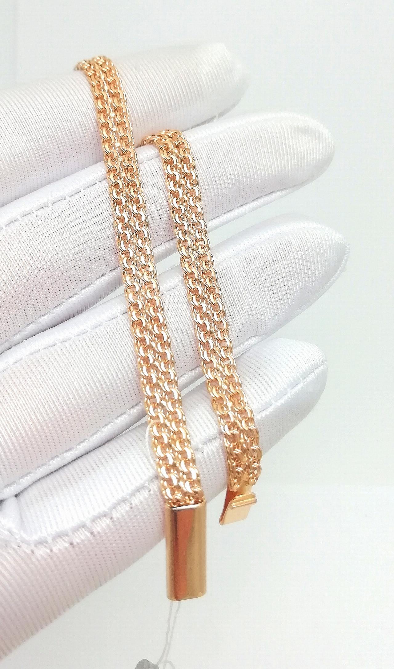 Золотой браслет Двойной бисмарк