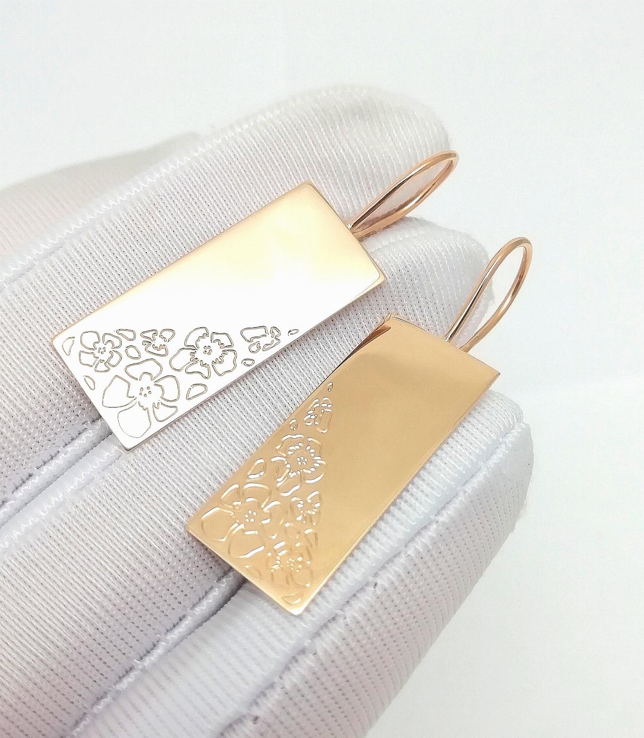 Золотые серьги пластины