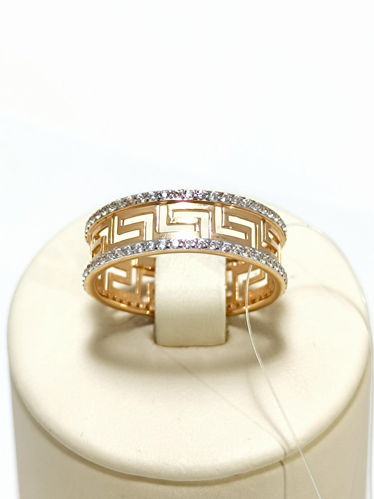 Золотое кольцо женское, вставка фианит