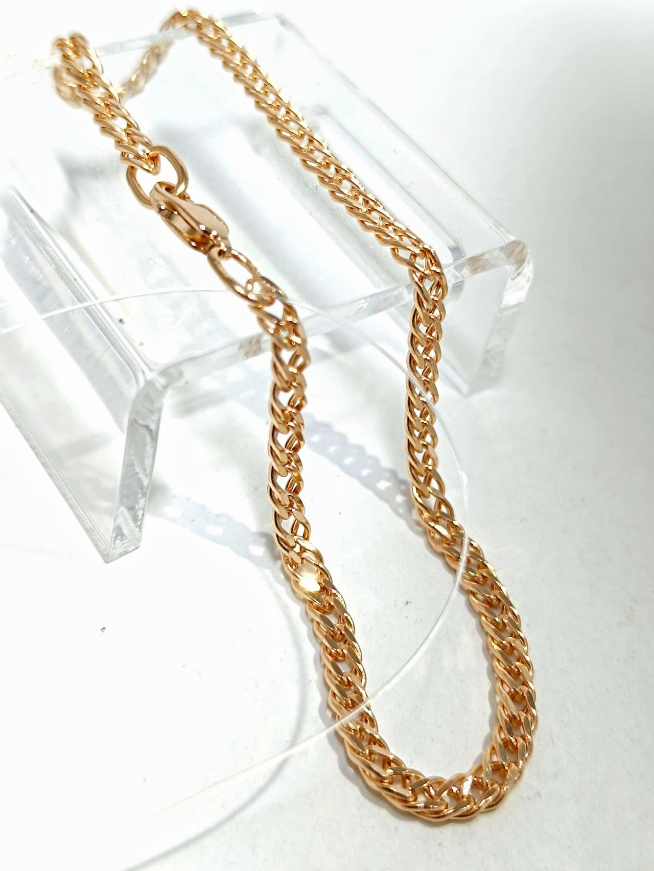 Золотой браслет Двойной ромб