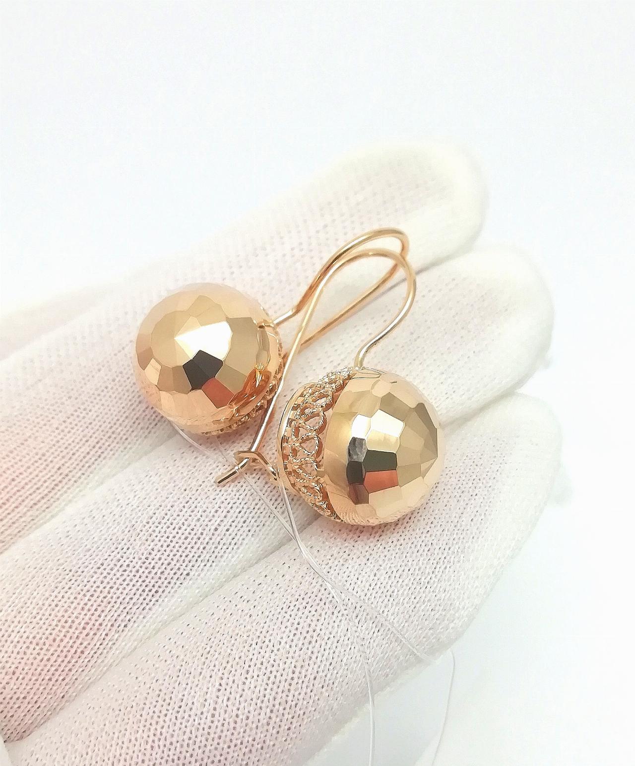 Золотые серьги шары женские